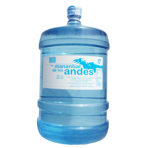 Bidon de gua de mineral Manantial de los Andes 20 litros envase retornable policarbonato
